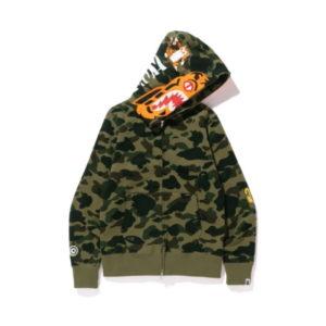 BAPE 1st Camo Tiger Sweat à capuche entièrement zippé Vert Vert 437297