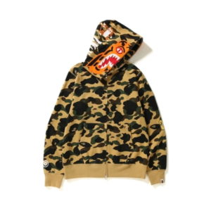 BAPE 1st Camo Tiger Sweat à capuche zippé jaune rose 437287