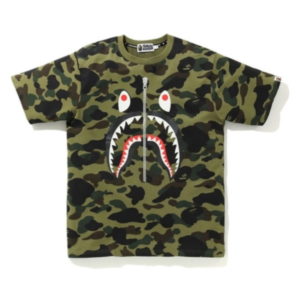 BAPE 1st Camo WGM Shark Tee Vert Vert 437335