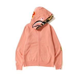 BAPE 2nd Shark Large Full Zip Double Sweat à capuche Rose Rose 448543
