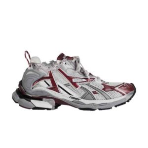 Balenciaga Wmns Runner Sneaker Blanc Bordeaux Noir 677402 W3RBB 9069
