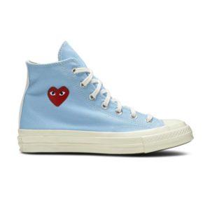 Baskets Comme des Garçons PLAY x Converse Chuck 70 High Bright Blue Cream 168300C
