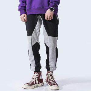Pantalon de survêtement DPOY Pantalon à rayures noir-gris 421992