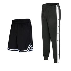 Daiong – ensemble pantalon à rayures noires, short de basket-ball, 457101