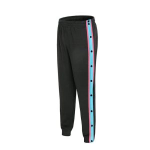 Daiong Pantalon boutonné à rayures bleues Rouge 456173