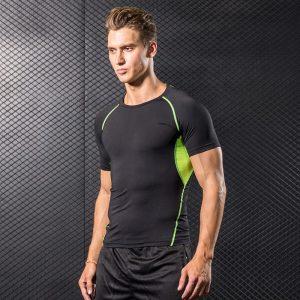 Daiong lignes vertes T-Shirt noir 438912
