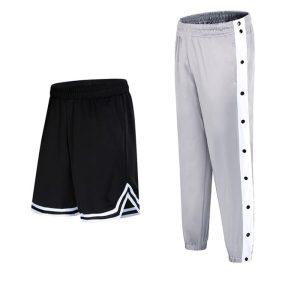 Daiong – ensemble pantalon à rayures grises, short de basket-ball, 456966