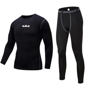 Combinaison de compression Daiong Lebron Noir Ensemble à manches longues Blanc 438562