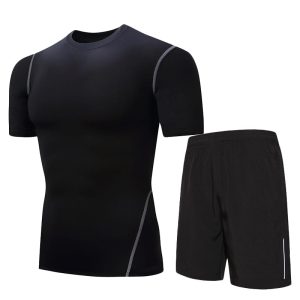 Daiong Compression Suit Ensemble de T-Shirt Noir Uni Noir 438466