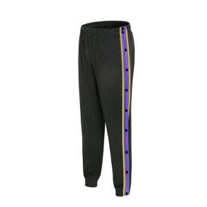 Daiong Pantalon boutonné à rayures violettes 456184