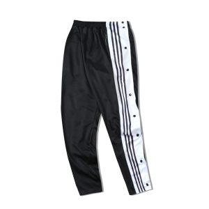 Daiong Pantalon boutonné à rayures blanches 456165