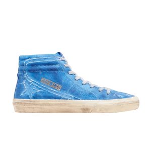 Golden Goose Baskets montantes Slide en détresse Bleu G32MS595 T1