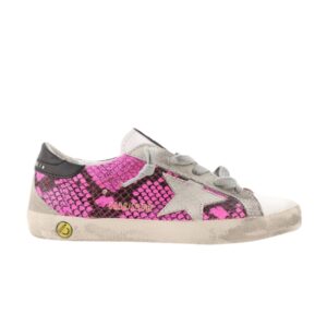 Baskets Golden Goose Superstar Kids Fuchsia en peau de serpent G36KS301 B36