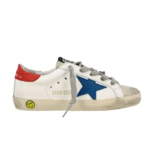 Baskets Golden Goose Superstar Enfant Blanc Bleu Rouge G36KS301 B43