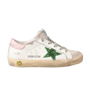 Baskets Golden Goose Superstar Enfants Blanc Vert Émeraude Glitter GYF00101 F001159 10515
