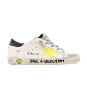 Baskets Golden Goose Superstar Enfant Blanc Jaune G36KS301 B42