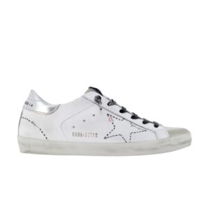Baskets Golden Goose Wmns Superstar Distressed Low Blanc Argent GWF00101 F000127 10212