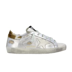 Baskets Golden Goose Wmns Superstar Argent Poney Bleu G36WS590 S97