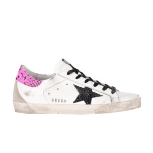 Baskets Golden Goose Wmns Superstar Snakeskin – Blanc Fuchsia G36WS590 S91
