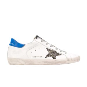 Baskets Golden Goose Wmns Superstar Blanc Bleu Glitter G34WS590 M75