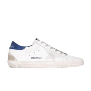 Baskets Golden Goose Wmns Superstar Blanc Bleu Lézard G36WS590 S76