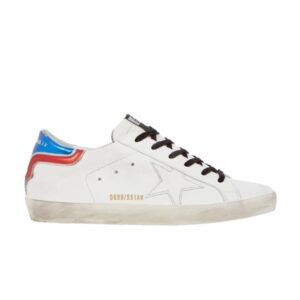 Baskets Golden Goose Wmns Superstar Blanc Bleu Rouge G36WS590 T14
