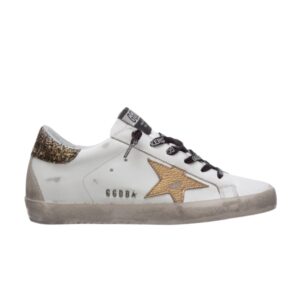 Baskets Golden Goose Wmns Superstar Blanc Or Glitter G36WS590 S92