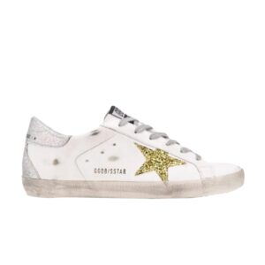 Baskets Golden Goose Wmns Superstar Blanc Or Argent Glitter G36WS590 V35