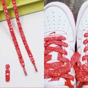 Gorilla Guard Air Force 1 Blanc Rouge Rouge Paisley Lacets 465490