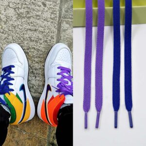 Gorilla Guard Air Jordan 1 Bleu-Violet Lacets Rouge 469571
