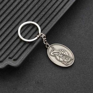 Porte-clés avec logo en acier Jinduo Cavaliers rose 427767