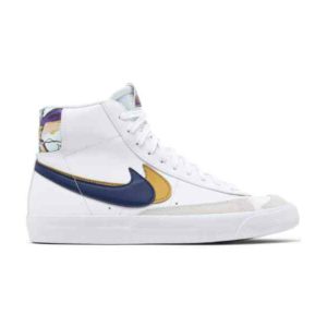 Nike Blazer Mid '77 SE GS Double Swoosh - Blanc Or Bleu Void Cream DD1847 102