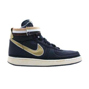 Nike Vandal High Supreme Vntg Noir Métallisé Or Blanc Baskets Bleu 325317 071