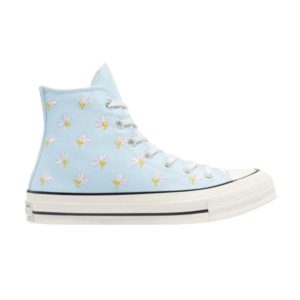 Wmns Converse Chuck 70 High Baskets à imprimé floral brodé – Chambray Bleu Noir 570917C