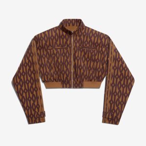 Veste de survêtement adidas Ivy Park Crop Monogram Marron sauvage/Rouge nuit gris 425986