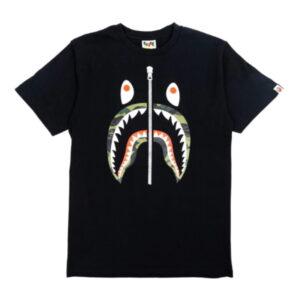 BAPE A Swimming Ape 1st Camo Shark Tee Noir/Vert Noir/Vert 473990