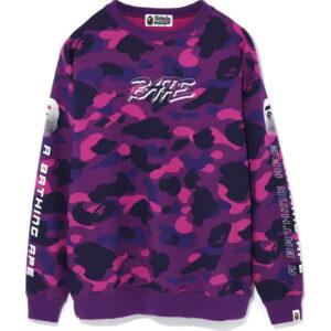 BAPE A Swimming Ape Color Camo Crewneck Violet/Rose Sweat Violet/Rose 474789