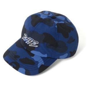 Casquette de Baseball BAPE A bain Ape couleur camouflage panneau casquette bleu noir 474813