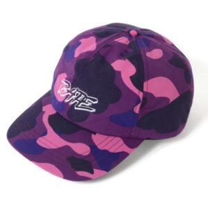 Casquette de baseball BAPE A Swimming Ape Color Camo Panel Cap Violet/Rose Blanc 474817