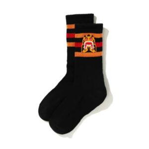 Chaussettes de sport BAPE A Swimming Ape Men Tiger Socks Noir Noir 474875