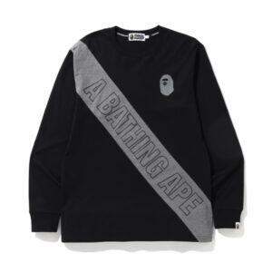 BAPE A Swimming Ape Mix L/S Tee Noir Noir 474879