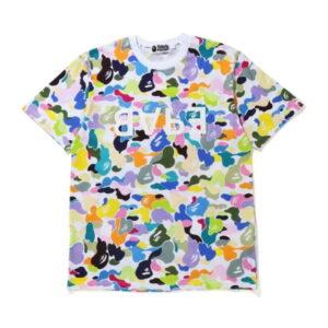 BAPE A Swimming Ape Multi Camo Bape Tee Blanc Blanc 474956
