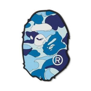 BAPE ABC Camo Ape Head Dessous de Verre en Caoutchouc Bleu Bleu 484312