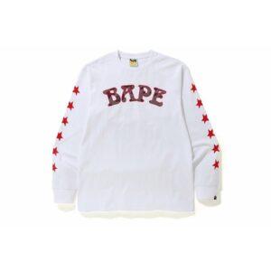 T-shirt BAPE ABC Camo BAPE 88 L/S Tee Blanc/Noir Blanc 485127