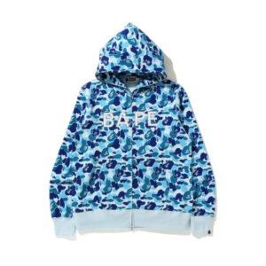 BAPE ABC Camo BAPE Swarovski Sweat à capuche entièrement zippé Bleu Bleu 485138