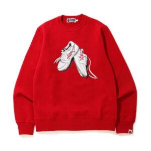 Sweat BAPE ABC Camo Bapesta Crewneck Rouge Rouge 485153