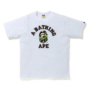 BAPE ABC Camo College Tee Blanc/Vert Blanc/Vert 486206