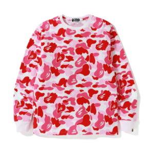 BAPE ABC Camo L/S Tee Rose Rose 489053