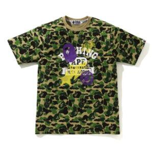 BAPE ABC Camo Multi Print Tee Vert Noir 489137