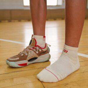 Chaussettes de sport Ehot 3X3 Beige Chaussettes Courtes 478986